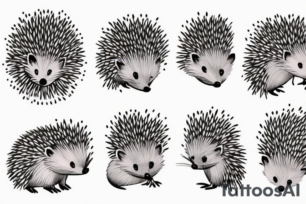 cute hedgehog tattoo idea