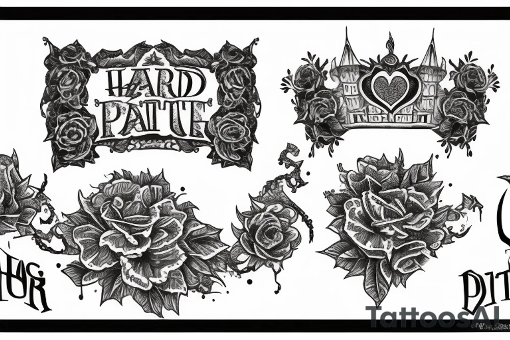 hard-painted castle tattoo idea