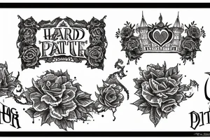 hard-painted castle tattoo idea