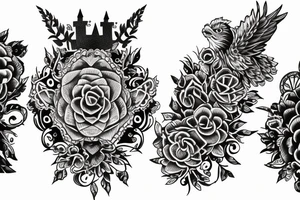 hard-painted castle tattoo idea