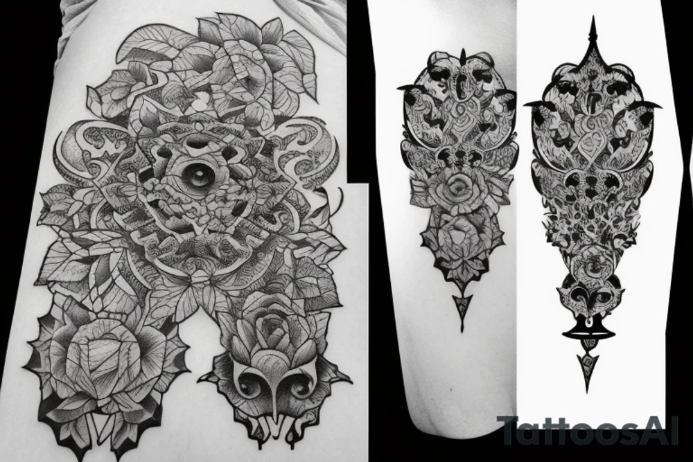 hard-painted castle tattoo idea