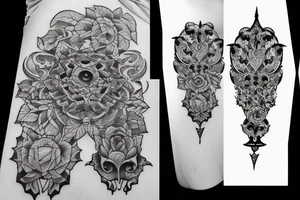 hard-painted castle tattoo idea