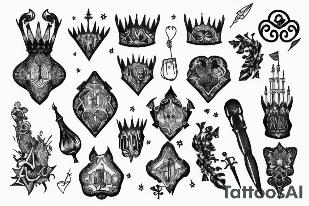 hard-painted castle tattoo idea