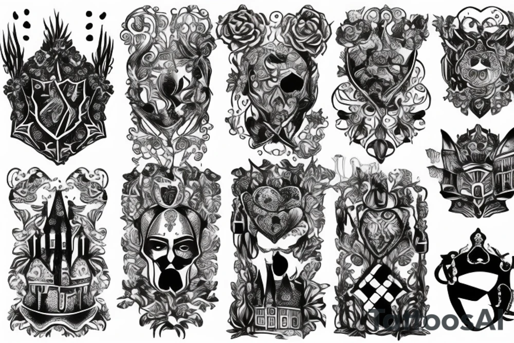 hard-painted castle tattoo idea