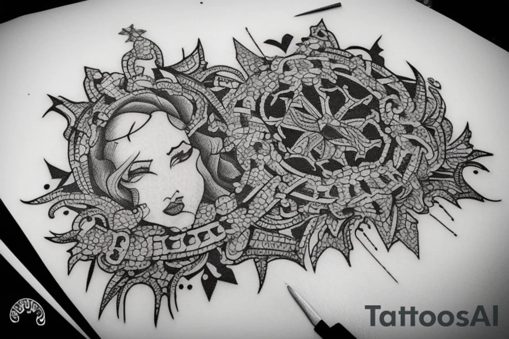 hard-painted castle tattoo idea