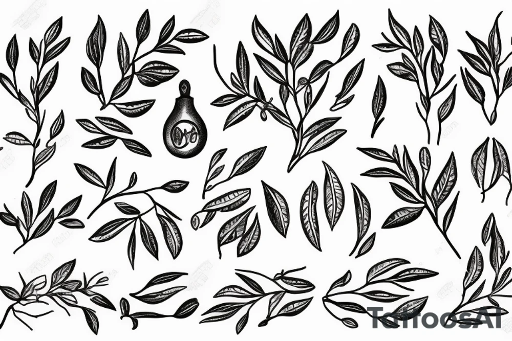 Greek house with olive tree tattoo idea