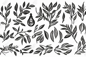 Greek house with olive tree tattoo idea