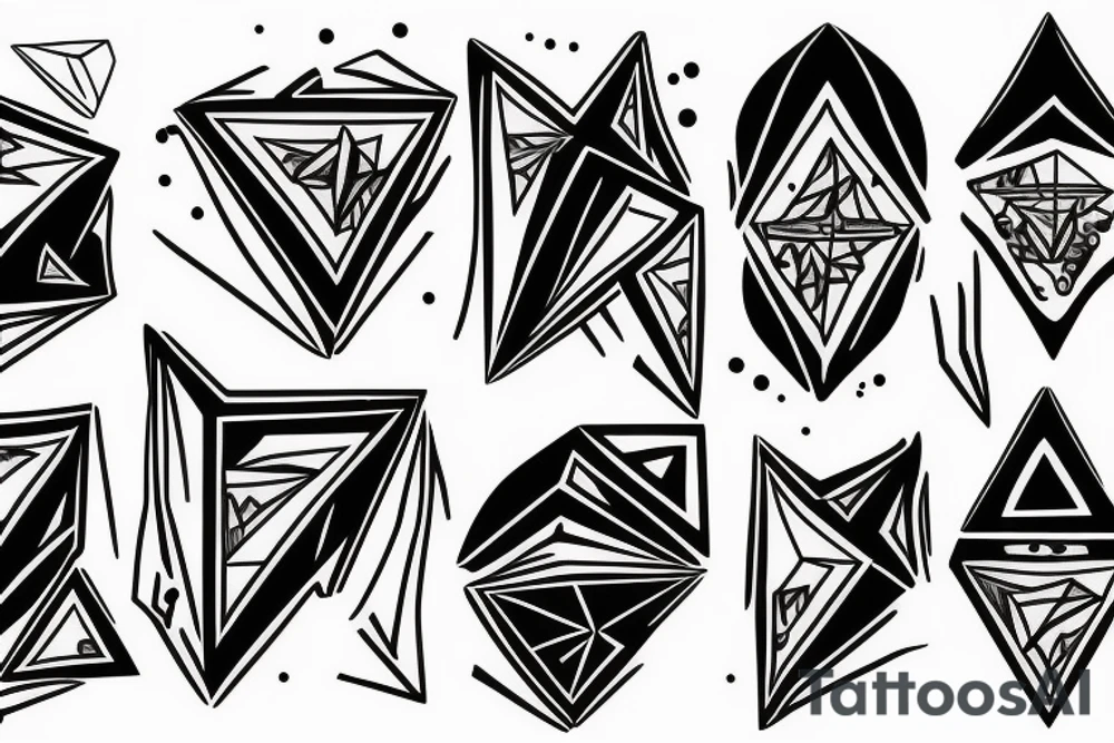 triangle black gray universe tattoo idea