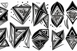 triangle black gray universe tattoo idea