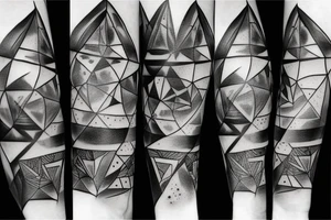 triangle black gray universe tattoo idea