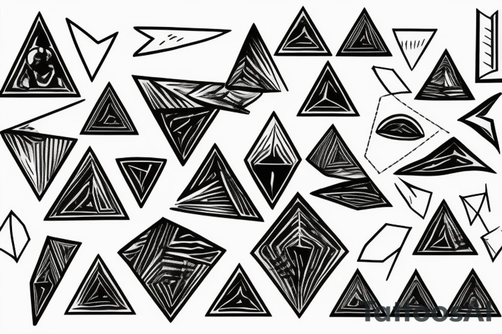 triangle black gray 
landscape life death tattoo idea