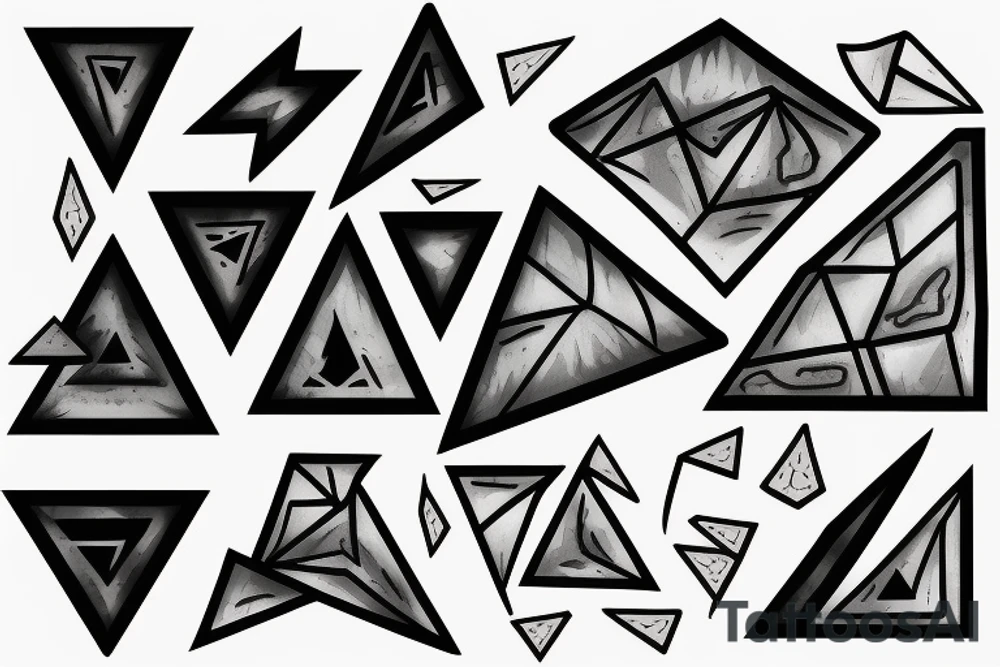 triangle black gray 
landscape life death tattoo idea