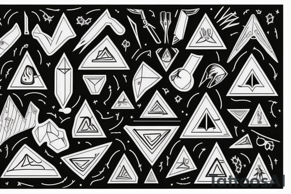 triangle black gray 
landscape life death tattoo idea