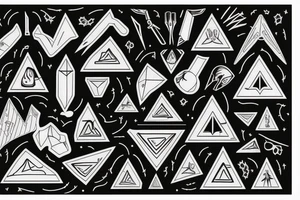 triangle black gray 
landscape life death tattoo idea