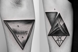 triangle black gray 
landscape life death tattoo idea