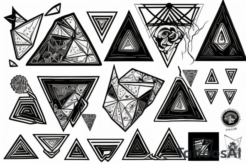 triangle black gray 
landscape life death tattoo idea