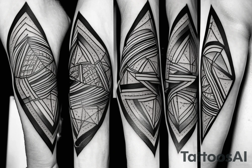 triangle black gray life death geometrical tattoo idea