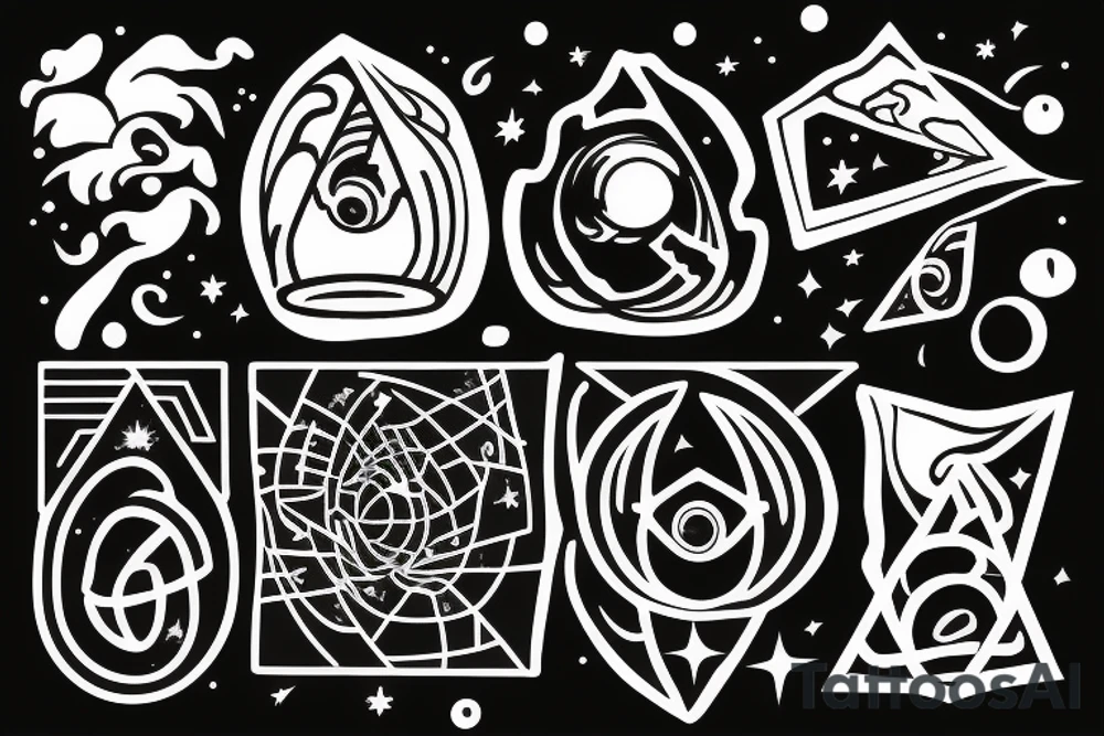 black hole triangles space tattoo idea