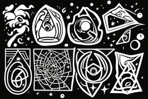black hole triangles space tattoo idea