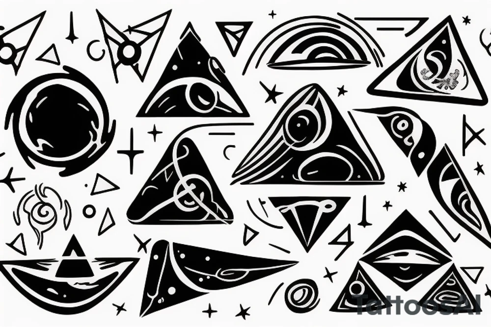 black hole triangles space tattoo idea