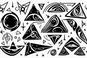 black hole triangles space tattoo idea