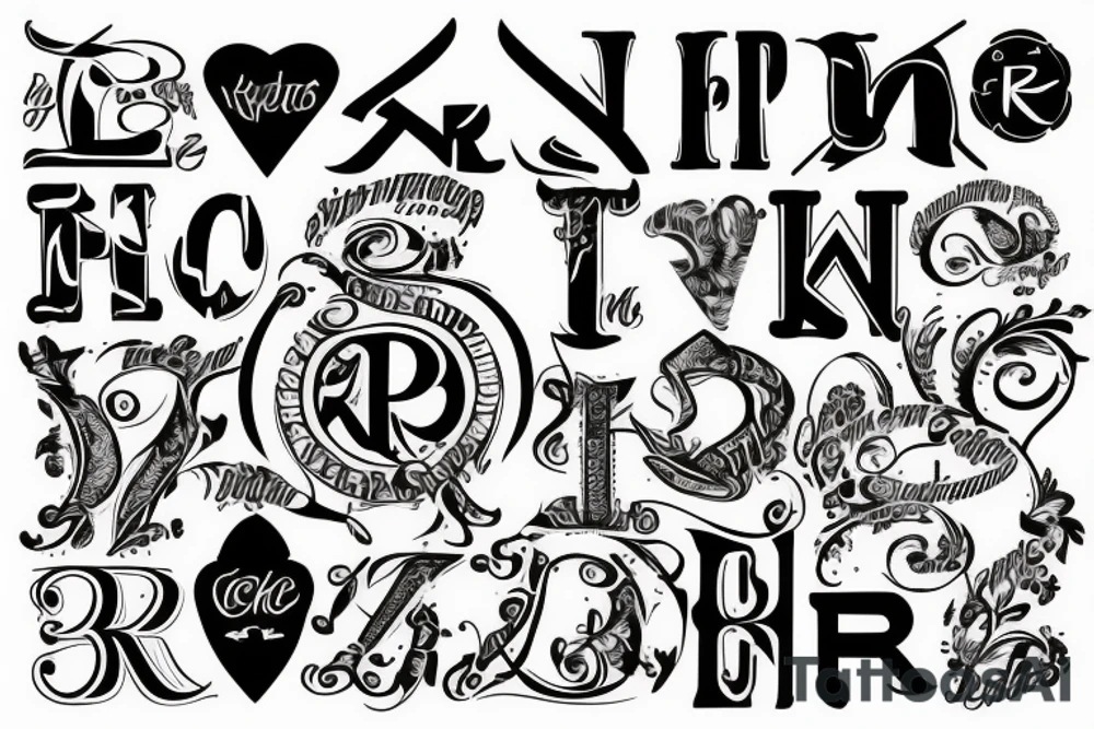 letters SRK tattoo idea