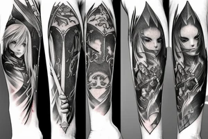 Final fantasy characters, magic, weapons and aeons tattoo idea