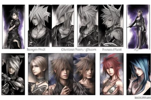 Final fantasy characters, magic, symbols and summons tattoo idea