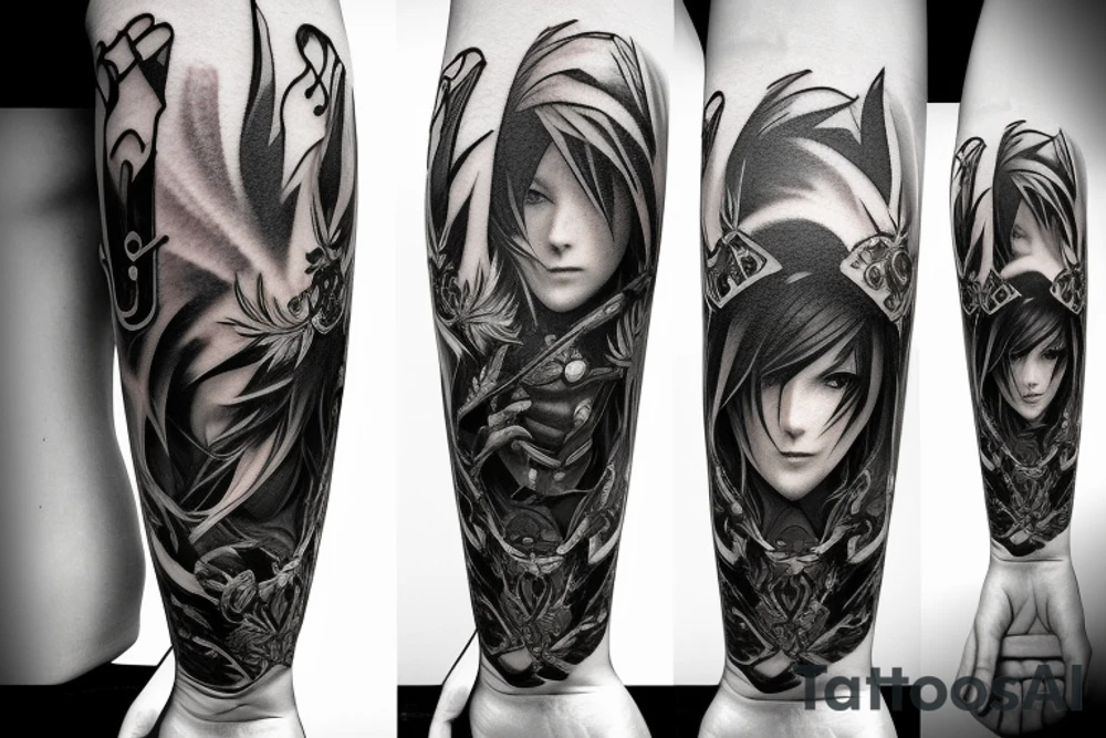 Final fantasy characters, magic, symbols and summons tattoo idea