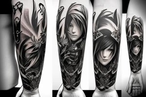 Final fantasy characters, magic, symbols and summons tattoo idea