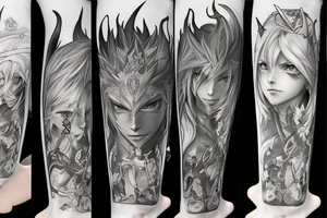 Final Fantasy characters, magic, symbols and summons tattoo idea