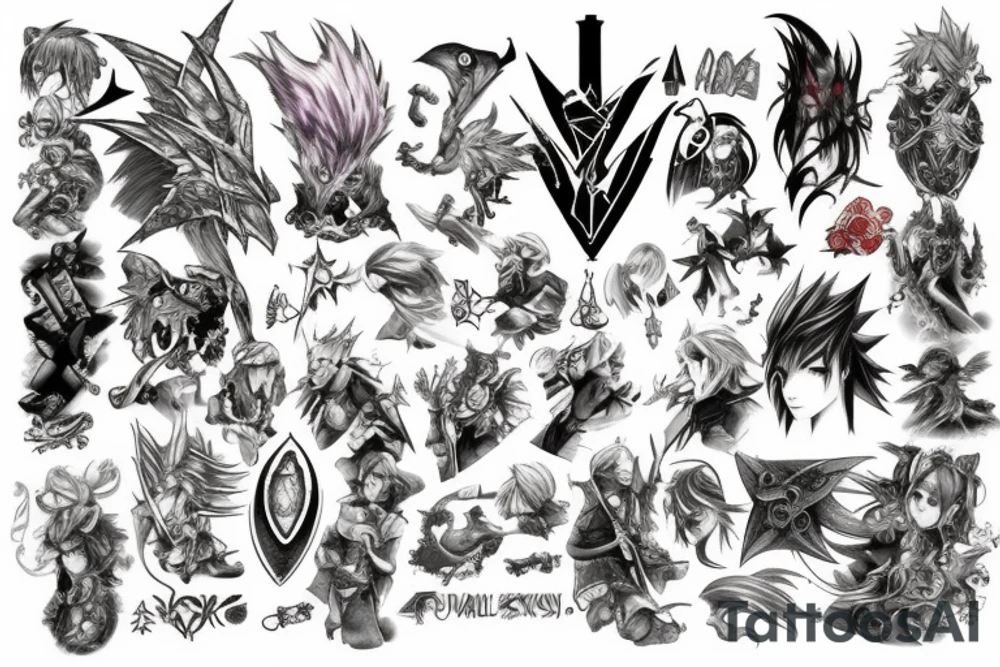Final Fantasy magic, symbols and summons tattoo idea