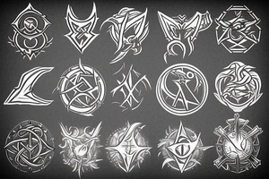 Final Fantasy magic icon or the symbols for the spells tattoo idea