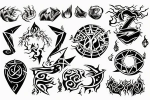 Elemental spell symbols tattoo idea
