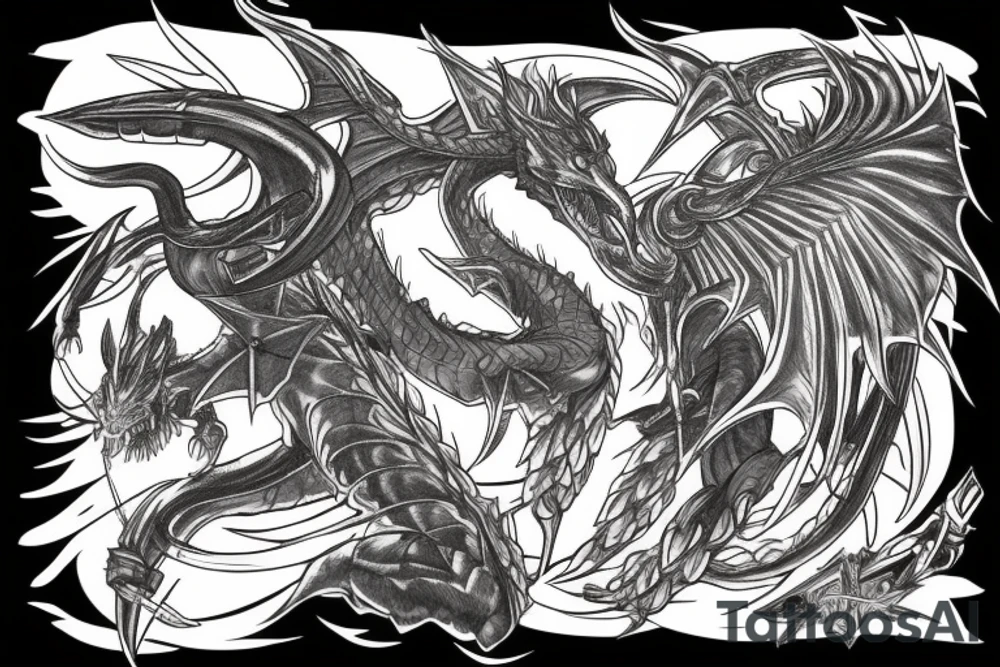 Bahamut from Final Fantasy tattoo idea