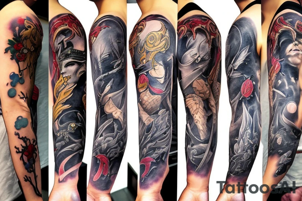 Tattoo sleeve from the Final Fantasy series tattoo idea