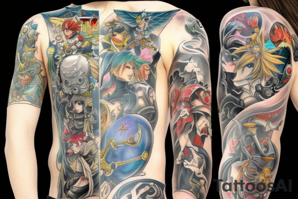 Tattoo sleeve from the Final Fantasy series tattoo idea
