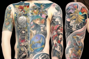 Tattoo sleeve from the Final Fantasy series tattoo idea