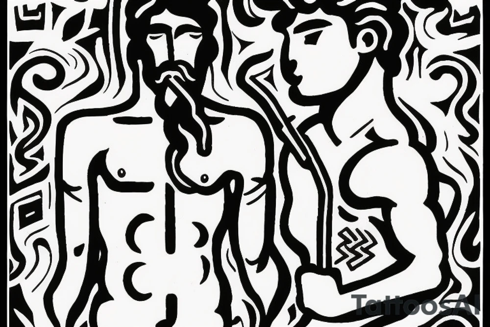 Greek god smoking a cigarette tattoo idea