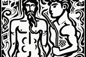 Greek god smoking a cigarette tattoo idea