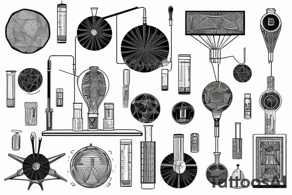 a victorian science diagram of a capacitor tattoo idea
