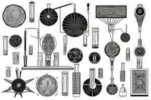a victorian science diagram of a capacitor tattoo idea