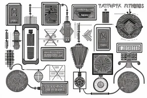 a victorian circuit diagram of a capacitor tattoo idea