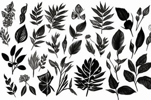 lots of plants tattoo idea