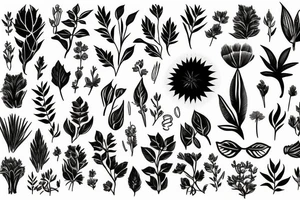 lots of plants tattoo idea
