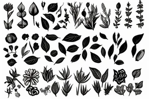 bontanist plant collection tattoo idea