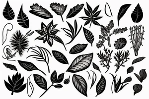 bontanist plant collection tattoo idea