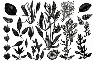 bontanist plant collection tattoo idea