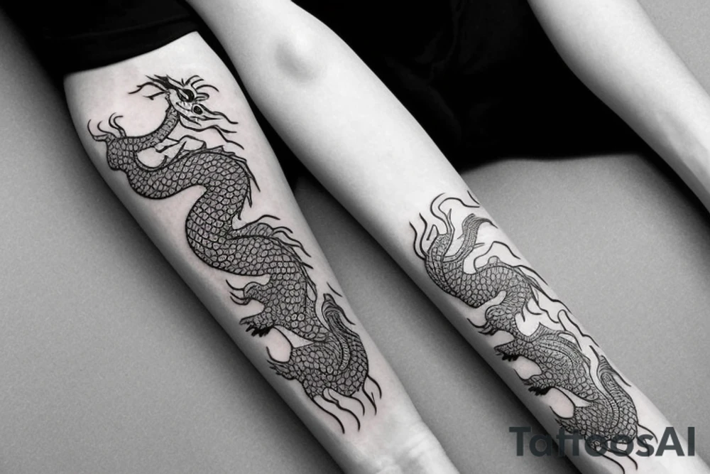 chinese dragon to wrap around wrist and forearm tattoo idea