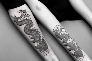 chinese dragon to wrap around wrist and forearm tattoo idea